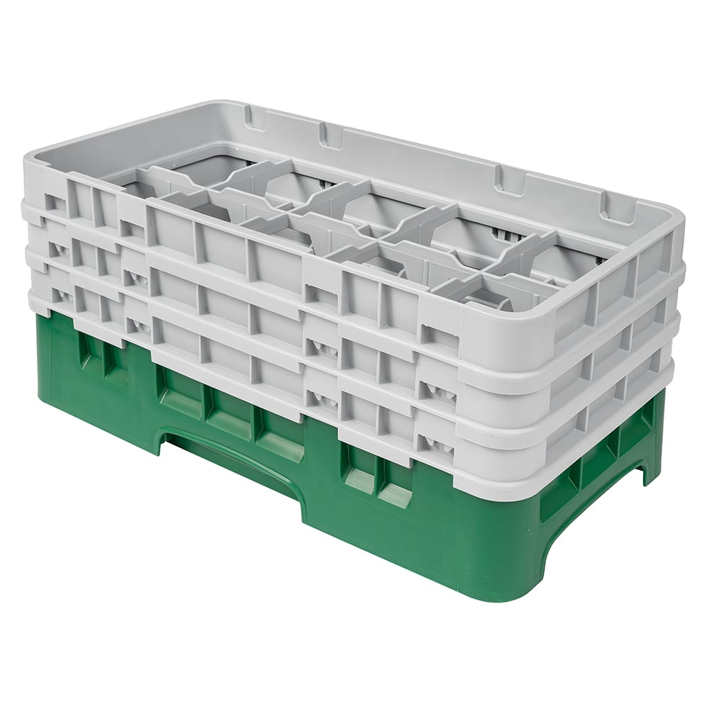 144-10HS638119 Camrack Glass Rack - (3)Extenders, 10 Compartments, Sherwood Green