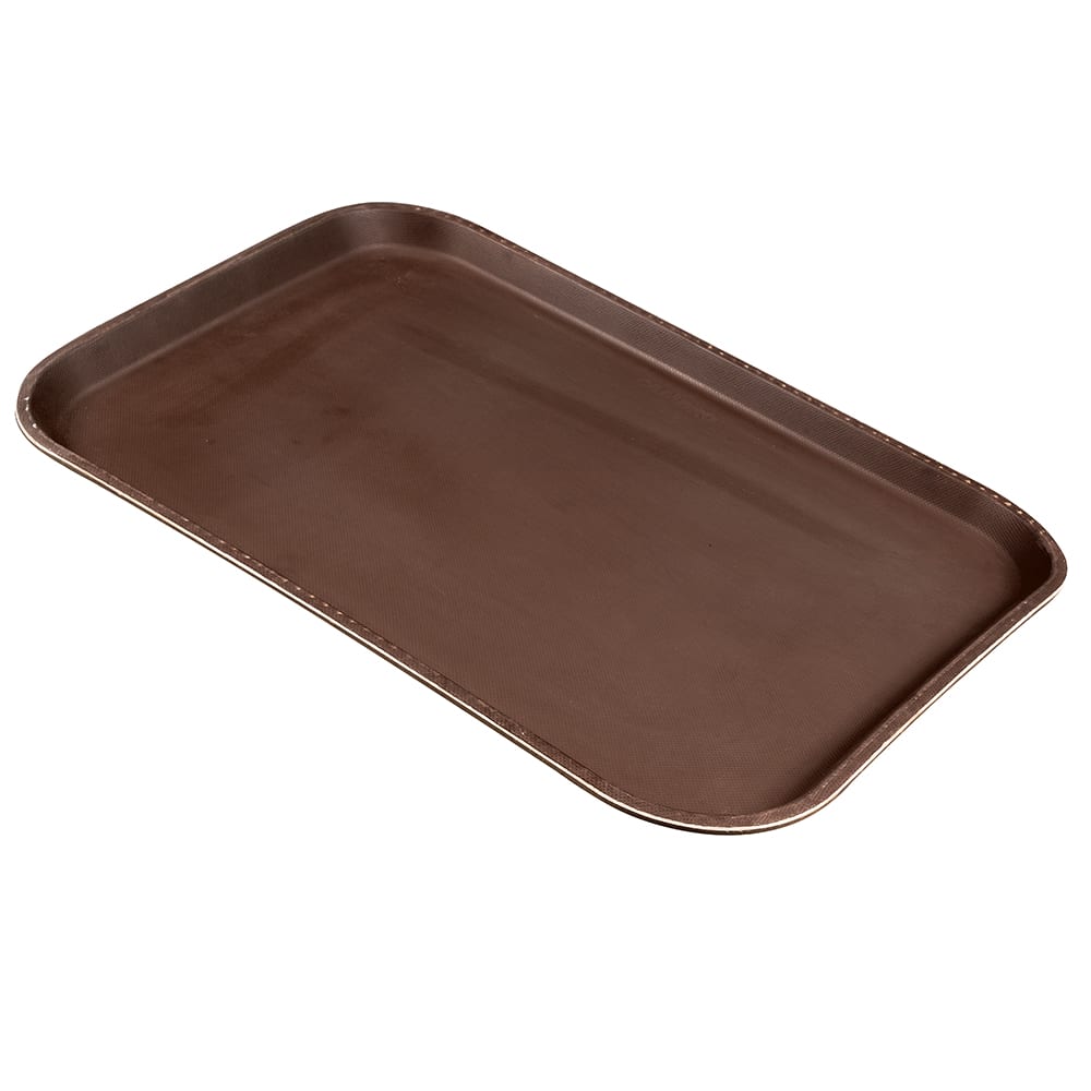 144-1418CT138 Rectangular Camtread Serving Tray - 14x18", Fiberglass, Tavern Tan
