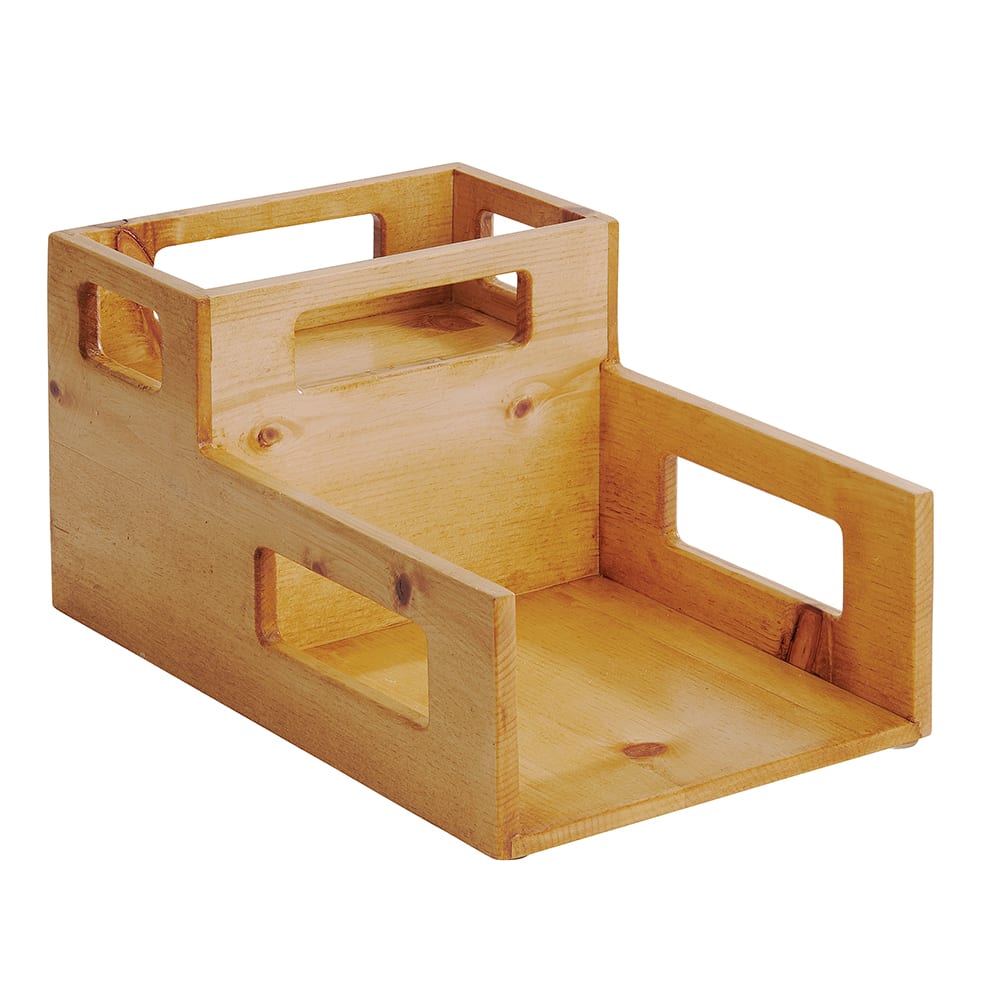 151-2206899 2 Compartment Plate & Napkin Holder - 10 1/4"W x 15"D, Reclaimed Wood
