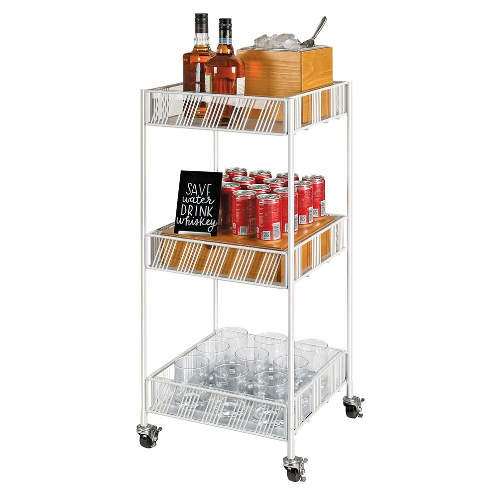 151-411115 Merchandiser Cart w/ (3) Shelves - 15"W x 14"D x 35"H, Metal, White