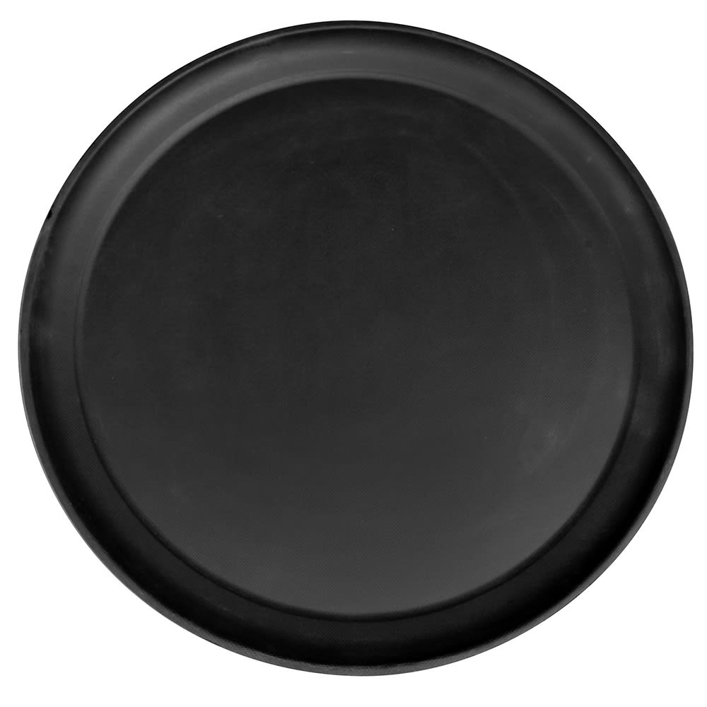 144-1550CT110 16" Round Camtread Serving Tray - Low Profile, Fiberglass, Black Satin