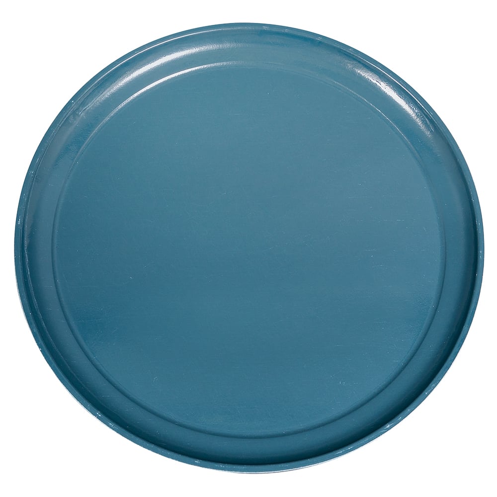 144-1550401 16" Round Serving Camtray - Low-Profile, Fiberglass, Slate Blue