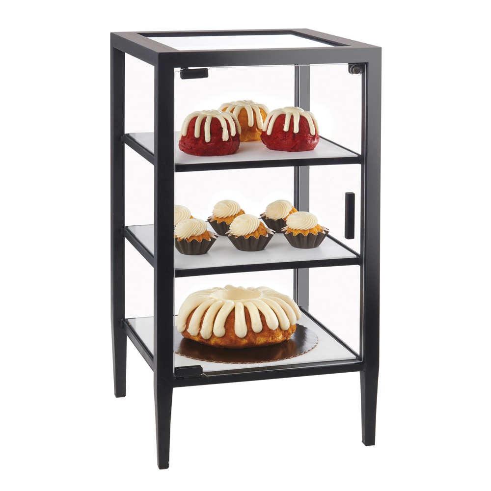 151-220231413 3 Tier Pastry Display Case w/ Swing Door - 14"W x 14"D x 26"H, Acryl...