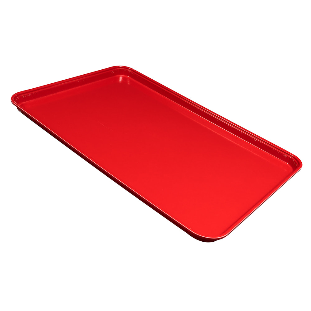 144-1216CL163 Fiberglass Camlite® Cafeteria Tray - 16 5/16" L x 12"W, Rose Red