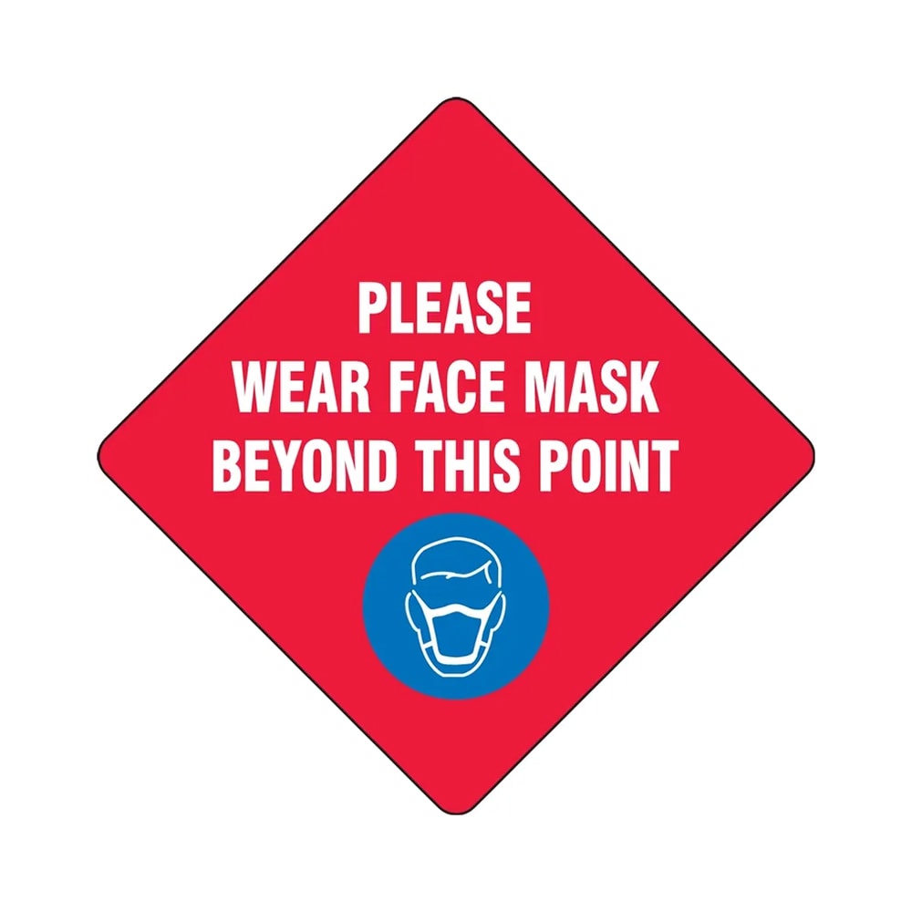 Accuform Signs MFS434 12" "Please Wear a Face Mask" Floor Sign - Laminated Adhesive Vinyl, Red
