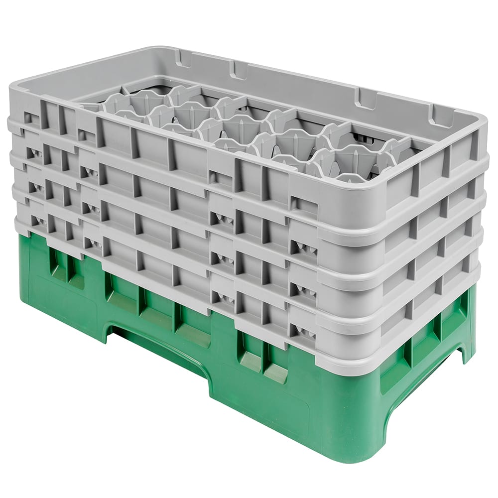 144-17HS800119 Camrack Glass Rack - (4)Extenders, 17 Compartment, Sherwood Green