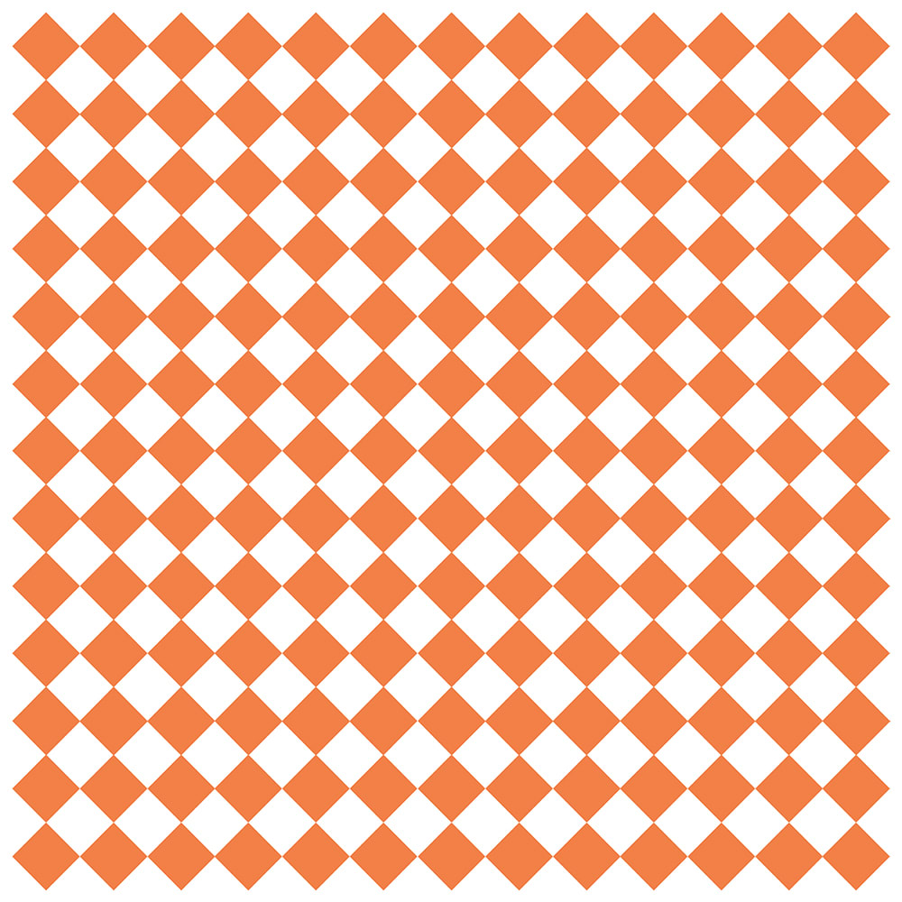284-PORC1212W 12" Square Sandwich/Deli Wrap Paper - Paper, Orange & White Checker