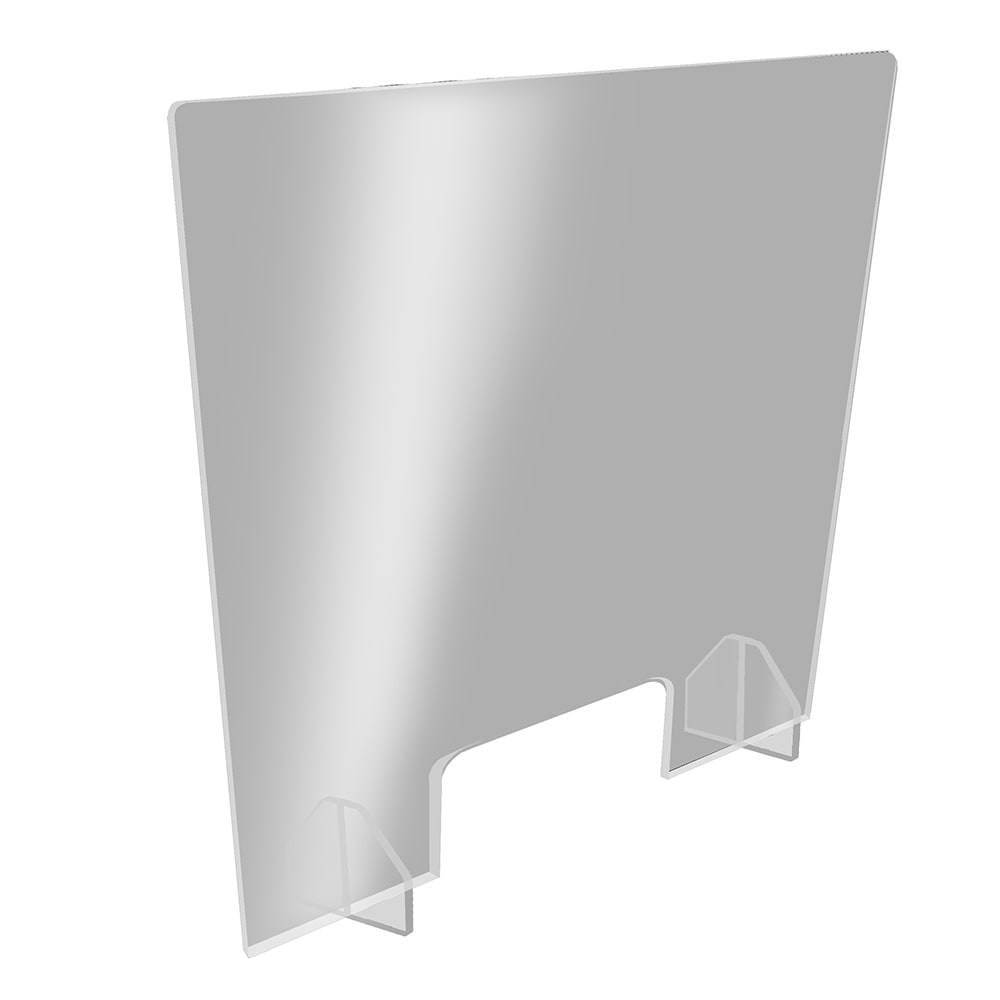 Eastern Tabletop 8540AC18 Tabletop Partition Shield w/ 8" x 5" Cut Out Window - 24"W x 24"H, Polycarbonate, Clear