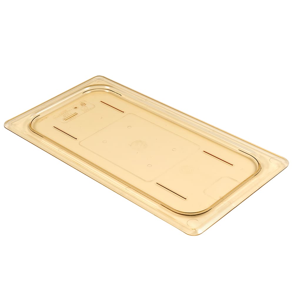 144-30HPC150 H-Pan Food Pan Cover - 1/3 Size, Non-Stick, Flat, Amber