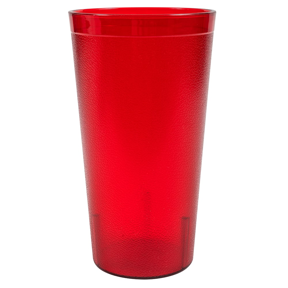144-3200P2156 32 oz Ruby Red Textured Plastic Tumbler