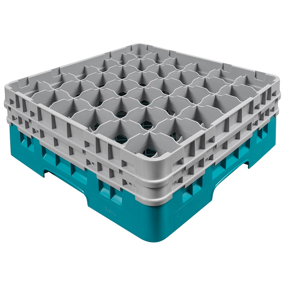 144-25S534414 Camrack® Glass Rack w/ (25) Compartments - (2) Gray Extenders, Teal