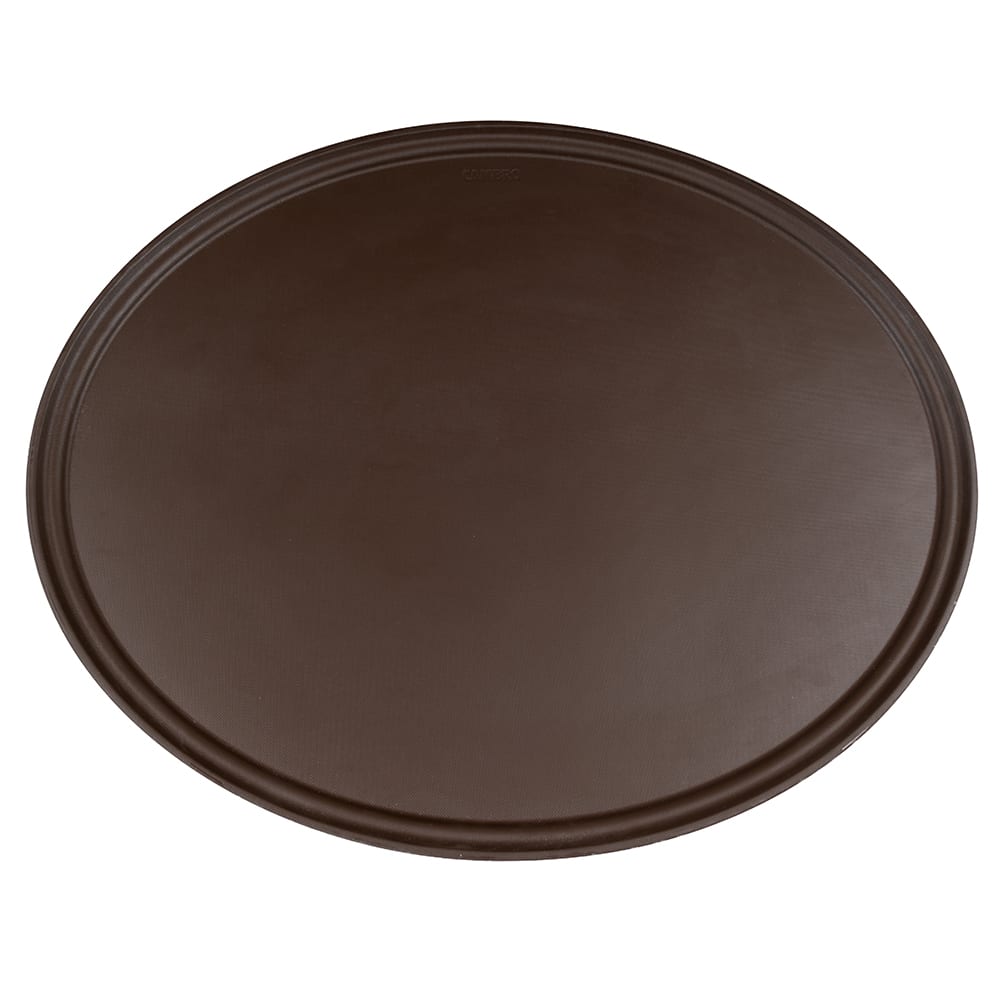 144-2900CT138 Oval Camtread Serving Tray - 23 1/2x29", Fiberglass, Tavern Tan