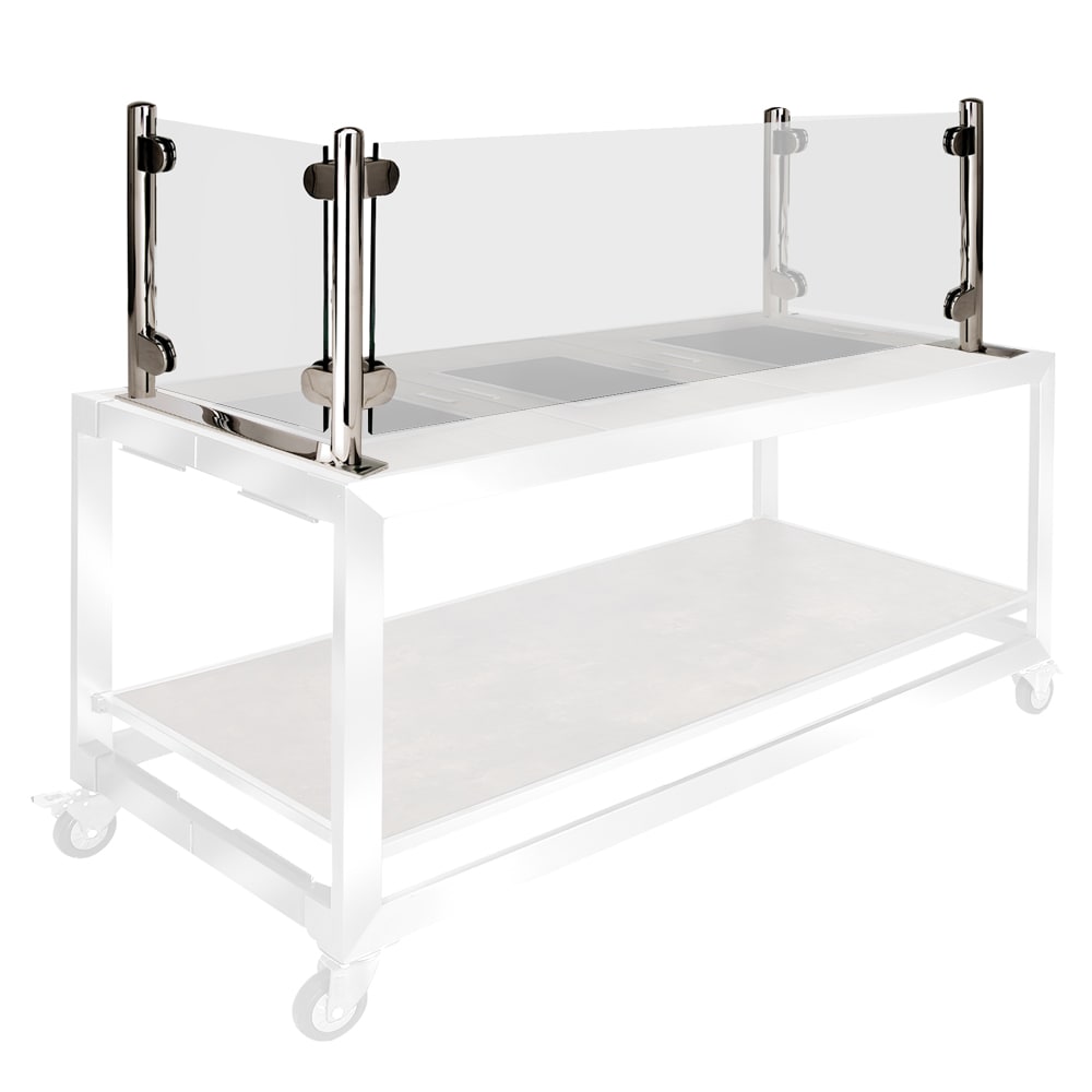 969-ST8522 Portable Hub Buffet Shield - 64"W x 30"D x 31 1/2"H, Polycarbonate, Cle...