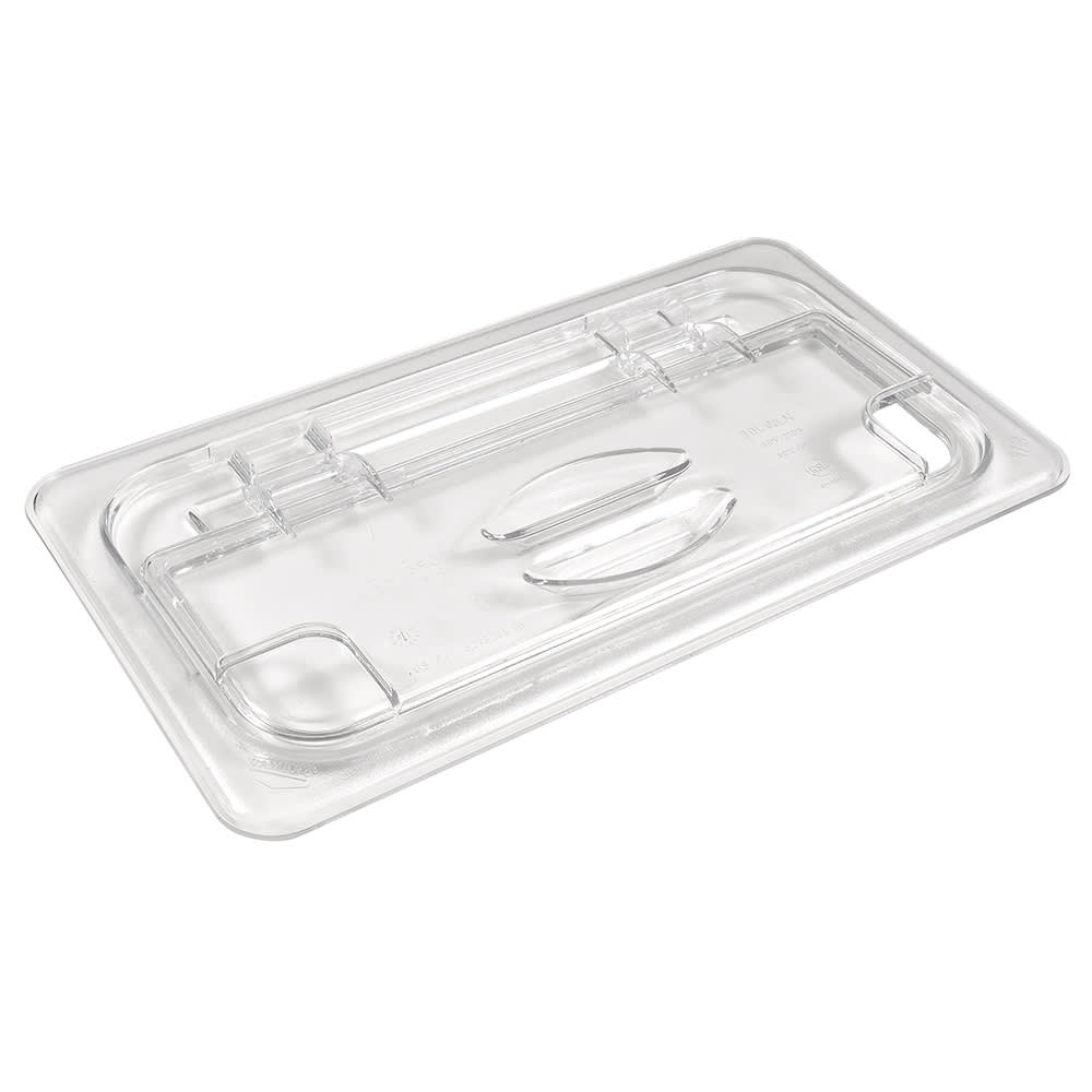 144-30CWLN135 FlipLid Food Pan Cover - 1/3 Size, Notched, Hinged, Clear