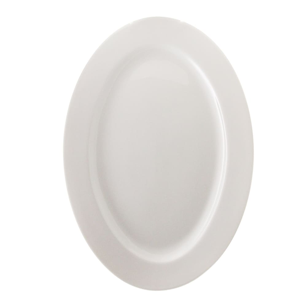 861-BISTRO22 14" Oval Bistro Platter - Porcelain, Bright White
