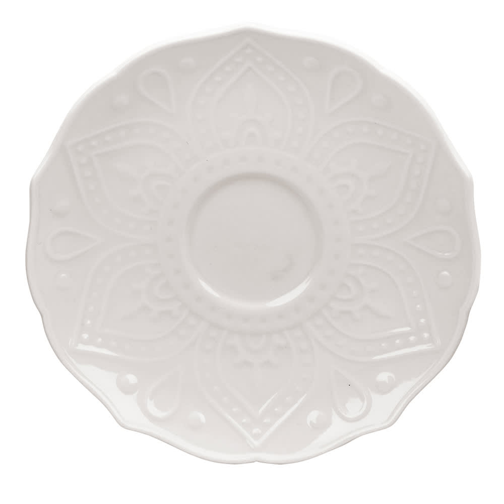 861-DHLA0009S 5 1/2" Round Dahlia Saucer - Bone China, White