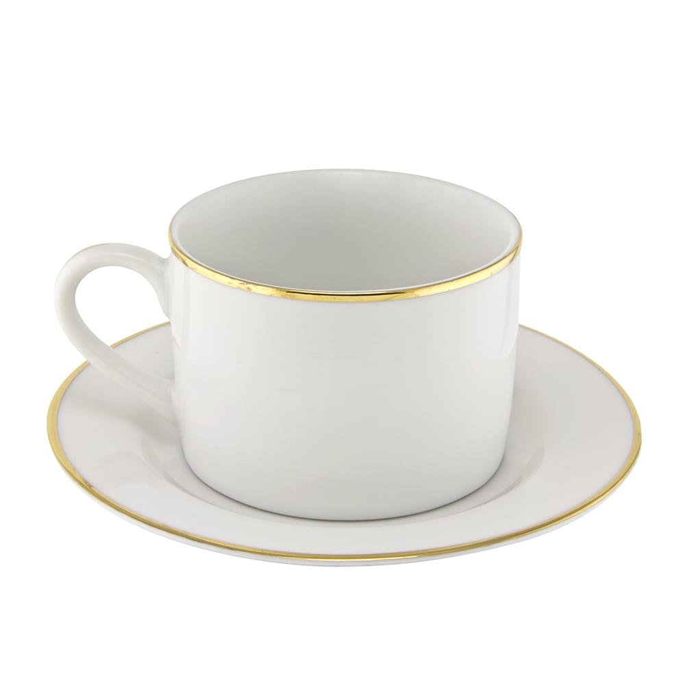 861-GL0009 6 oz Gold Line Cup & Saucer Set, Porcelain