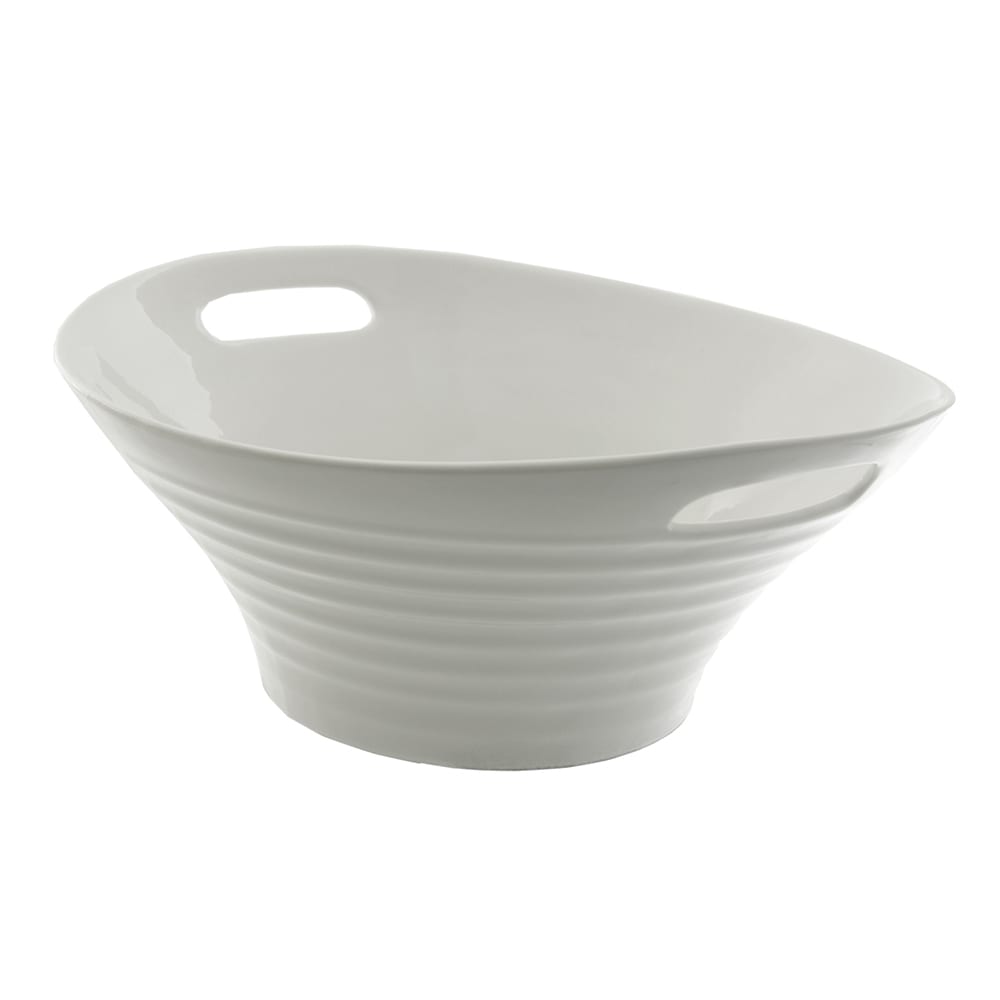 861-OSLO13DEEPHNDLBW 112 oz Round Oslo Bowl - Porcelain, White