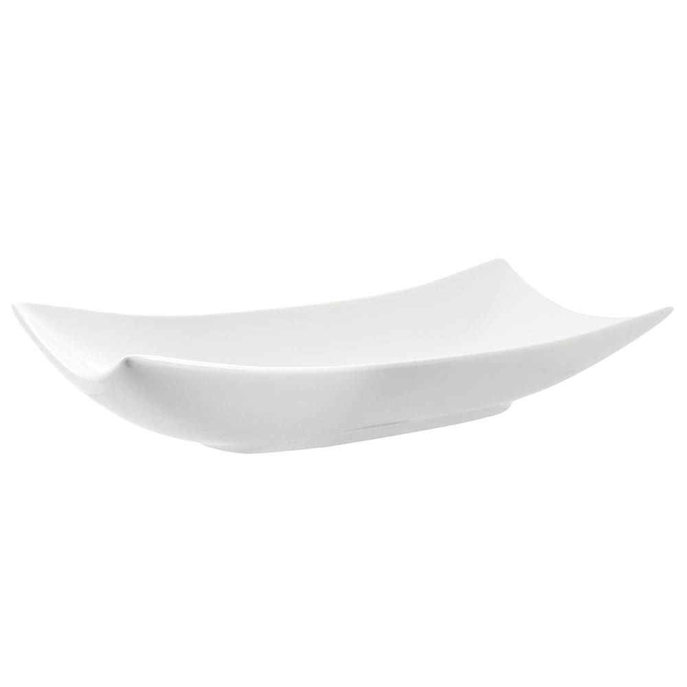 861-OSLO15CPPLTR 15" x 7" Rectangular Oslo Platter - Porcelain, White