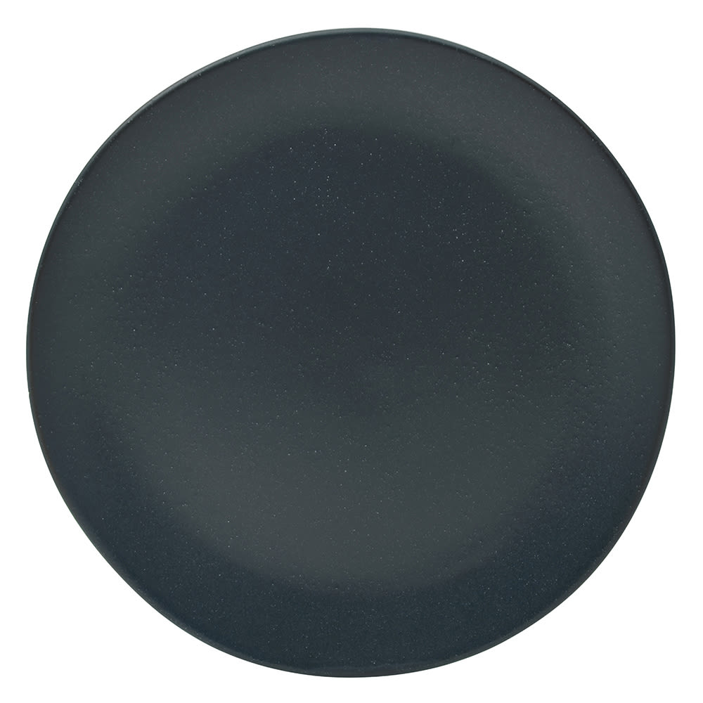 861-RPPLEBLKDIN 10 3/4" Round Matte Wave Dinner Plate - Ceramic, Black