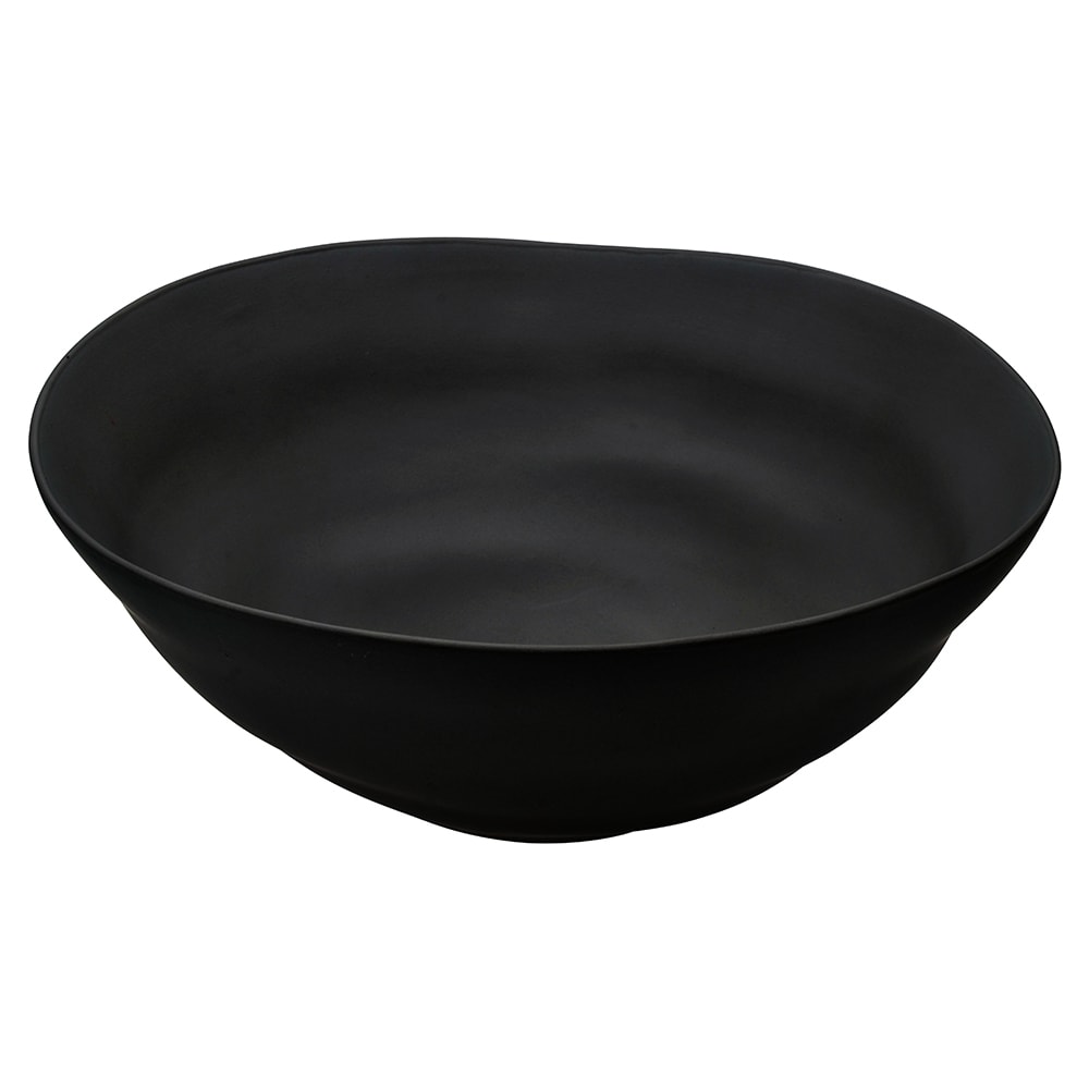 861-RPPLEBLKSRVBWL 80 oz Round Matte Wave Serving Bowl - Ceramic, Black