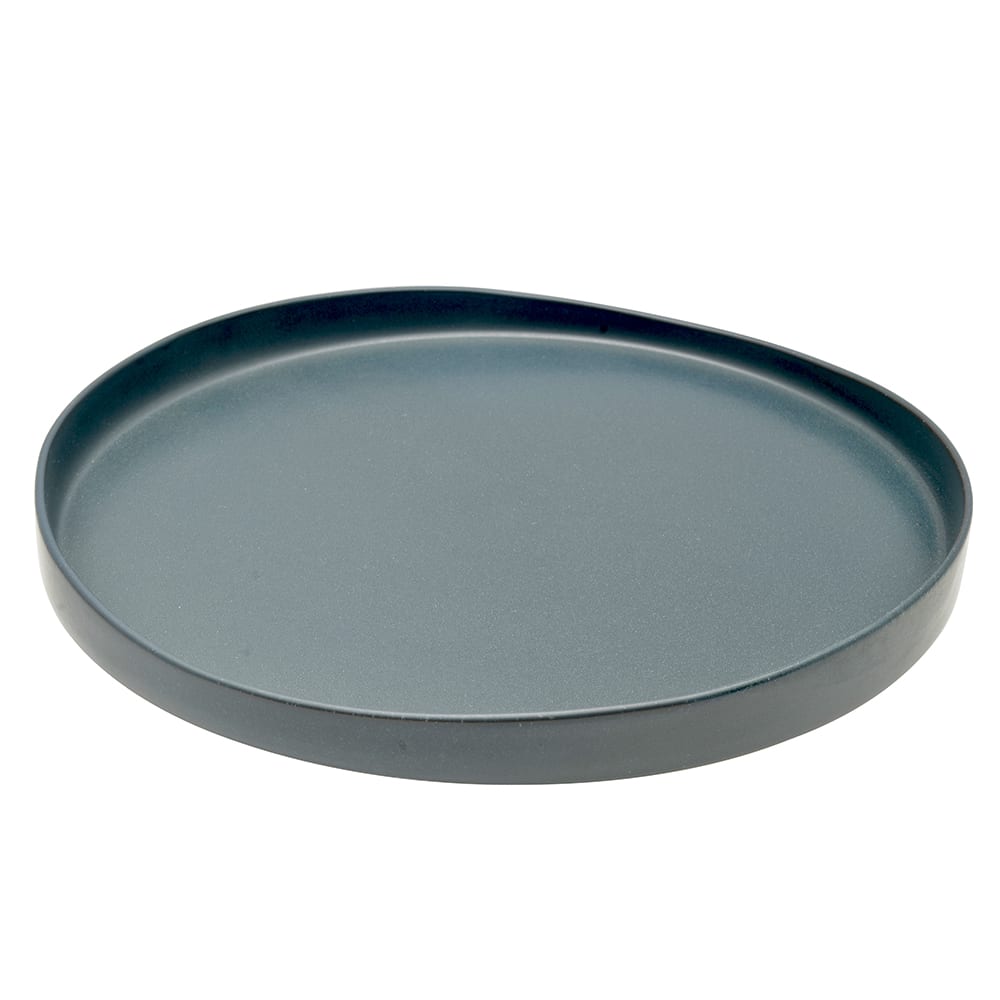 861-RPPLEBLKTRAY 12 3/4" Round Ripples Serving Tray - Ceramic, Black