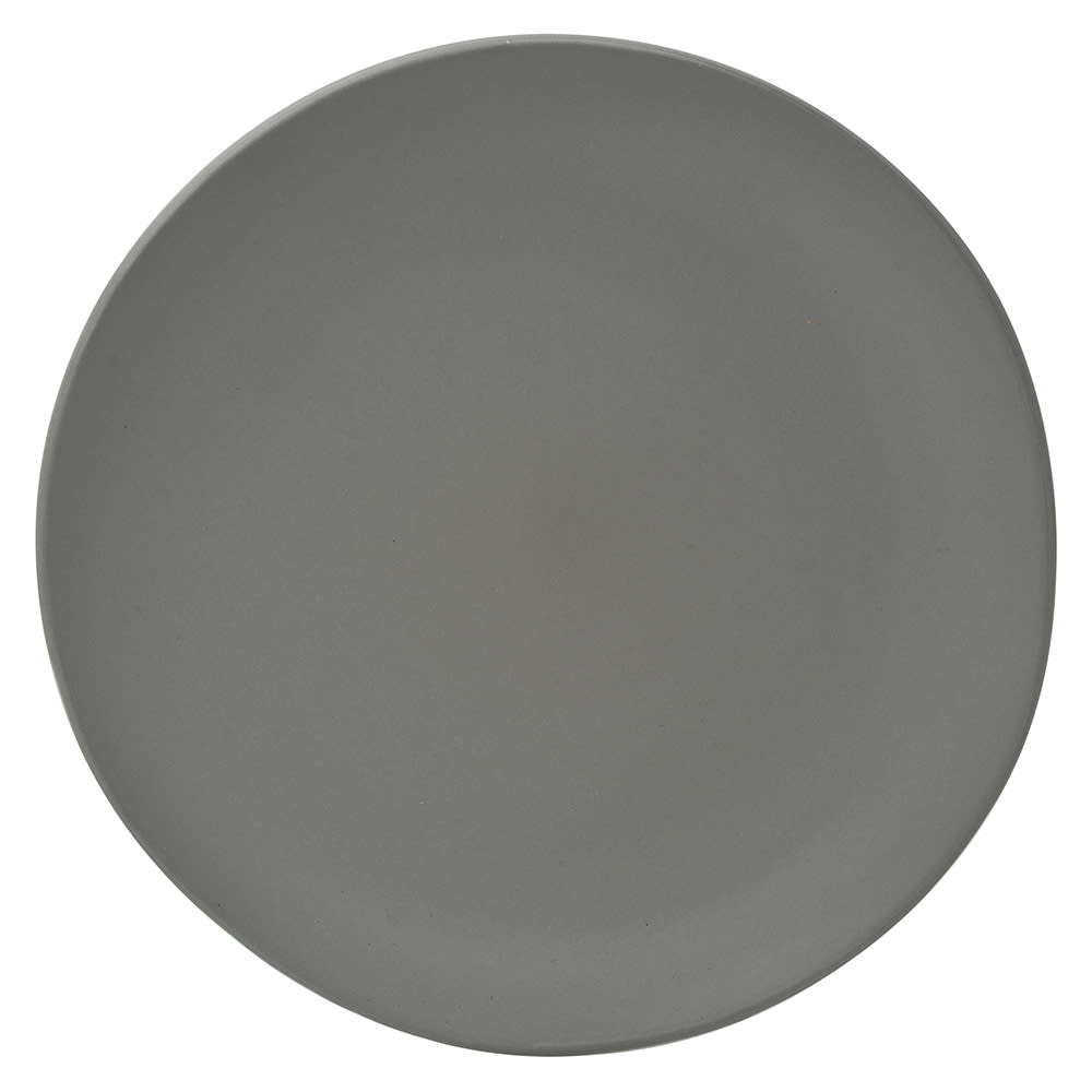 861-RPPLEGREYCHRGR 12 3/4" Round Matte Wave Charger Plate - Ceramic, Gray