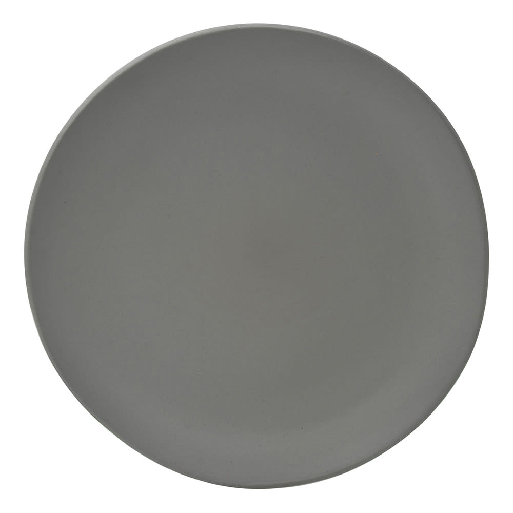 861-RPPLEGREYDIN 10 3/4" Round Matte Wave Dinner Plate - Ceramic, Gray