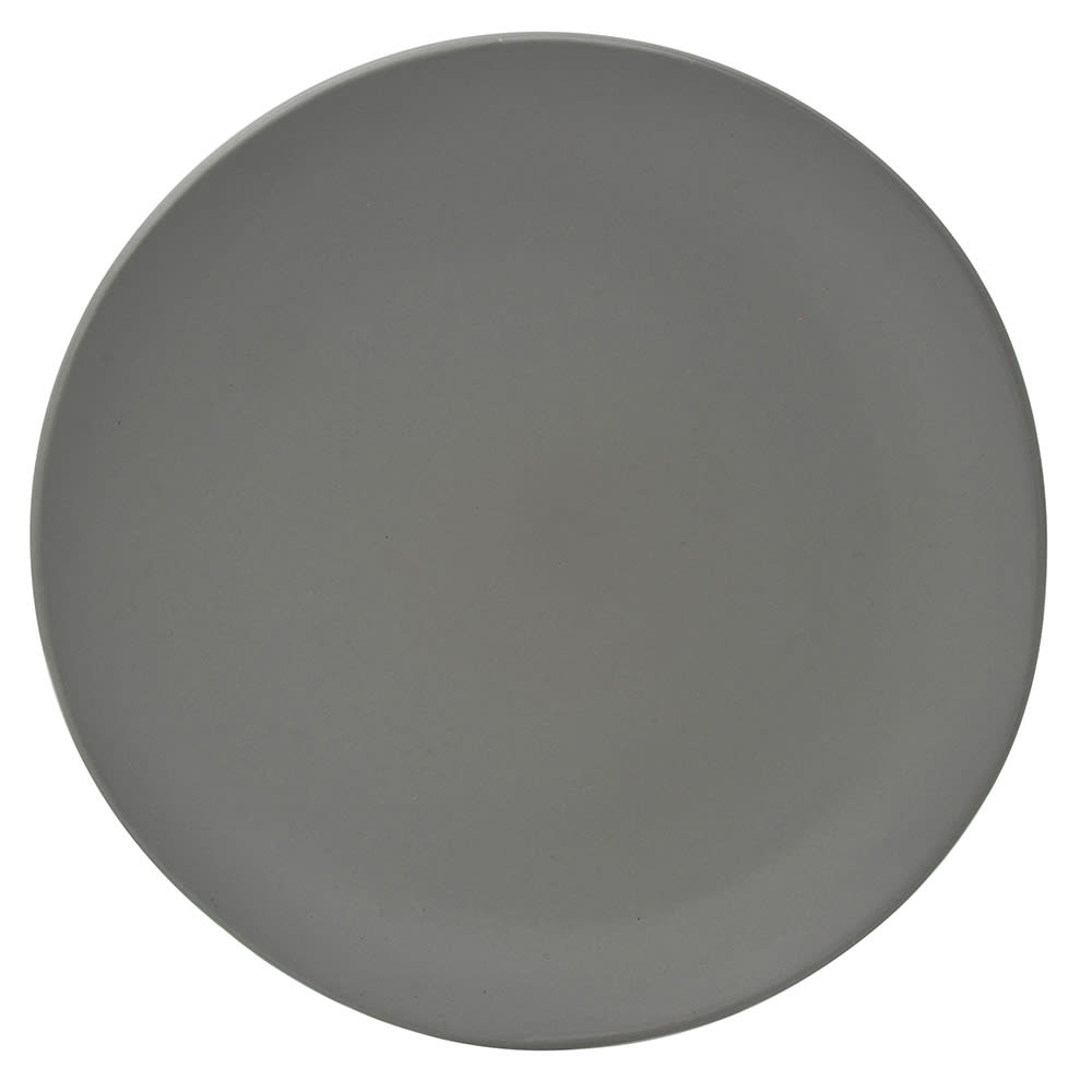 861-RPPLEGREYSLD 8" Round Matte Wave Salad/Dessert Plate - Ceramic, Gray