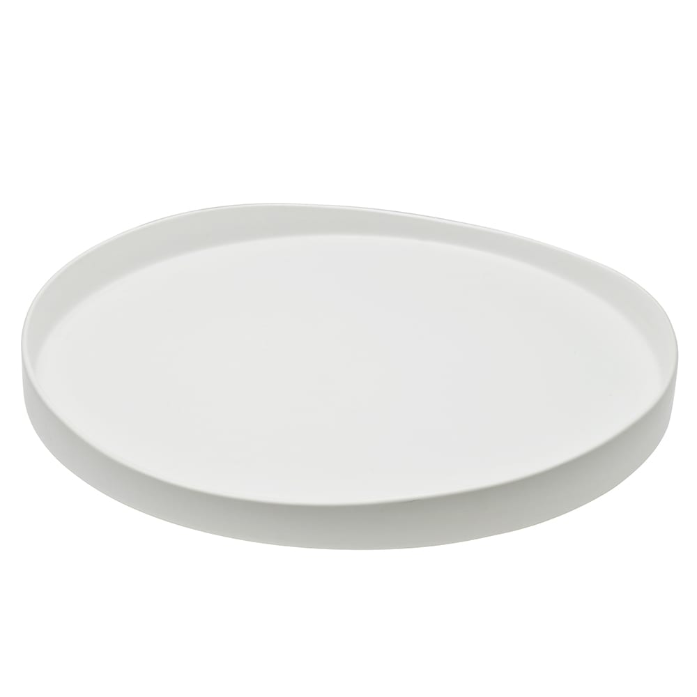 861-RPPLEWHTTRAY 12 3/4" Round Ripples Serving Tray - Ceramic, White