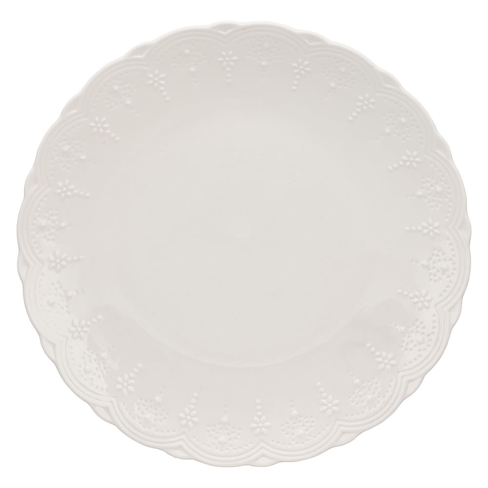 861-VTNA0001 11" Round Valentina Dinner Plate - Bone China, White