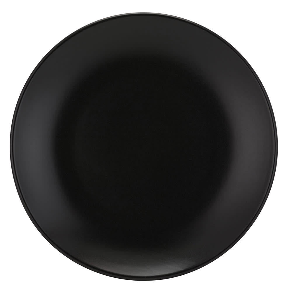 861-WM4BLK 7 3/4" Round Wazee Matte Salad Plate - Stoneware, Black