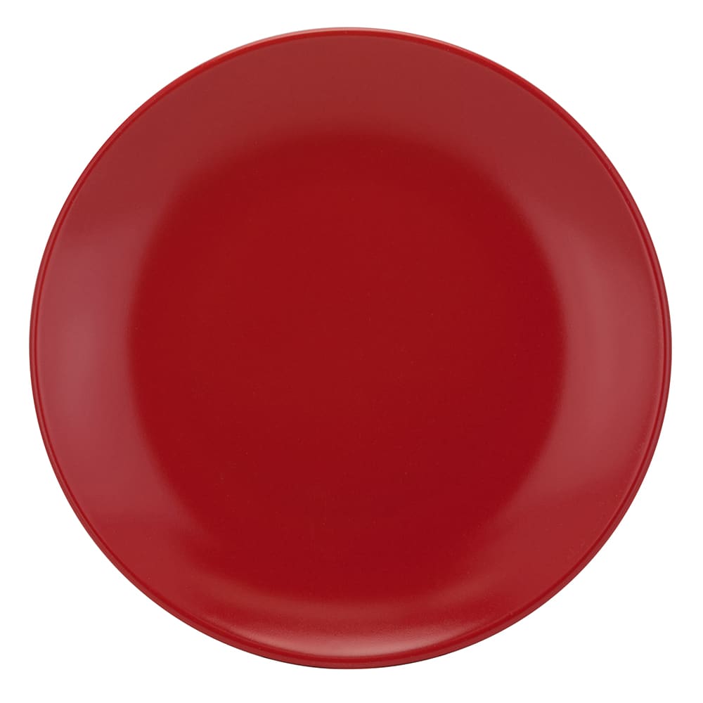 861-WM4RED 7 3/4" Round Wazee Matte Salad Plate - Stoneware, Red