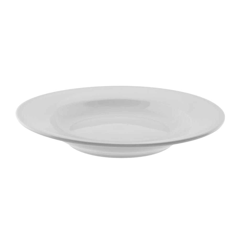 861-ZW3 10 oz Round Z Ware White Rim Soup Bowl - Porcelain, White