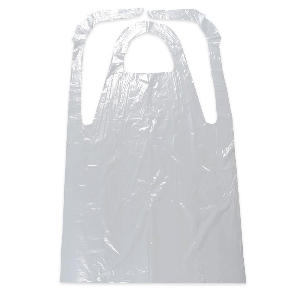 909-AP10F2842 Disposable Embossed Poly Apron - 28" x 42", White
