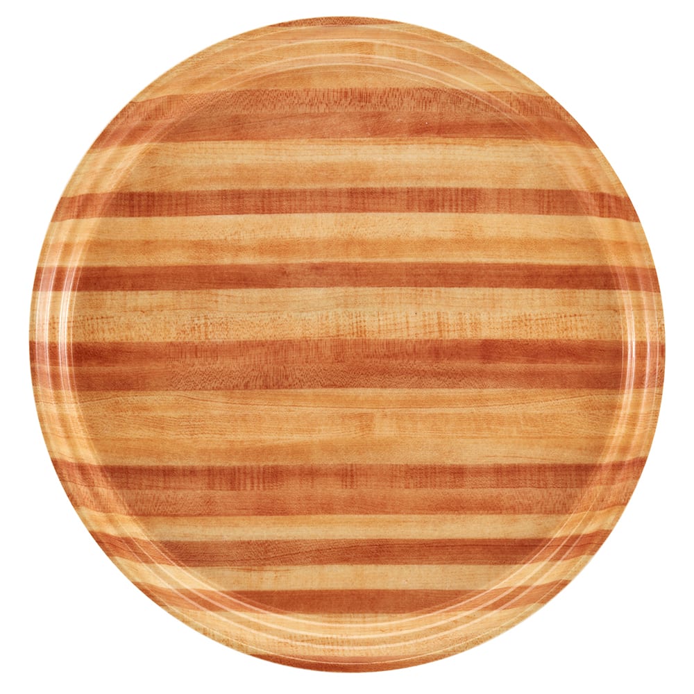 144-1100303 11" Round Serving Camtray - Fiberglass, Light Butcher Block