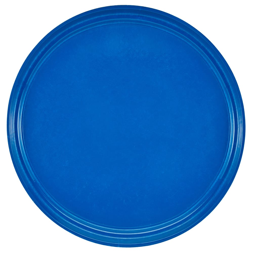 144-1400123 14" Round Serving Camtray - Fiberglass, Amazon Blue