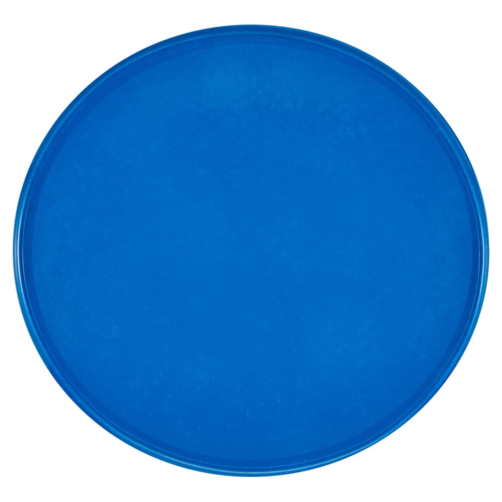 144-1550123 16" Round Serving Camtray - Low-Profile, Fiberglass, Amazon Blue