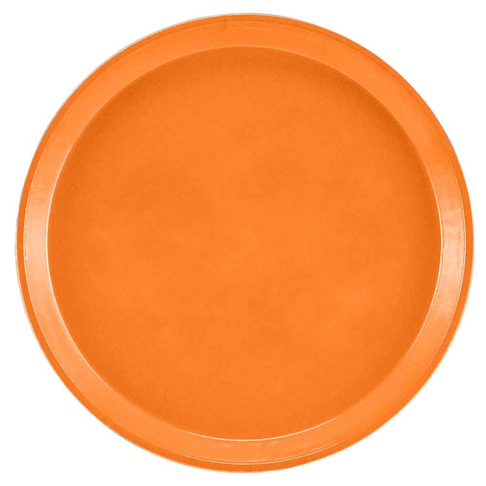 144-1600222 16" Round Serving Camtray - Fiberglass, Orange Pizzazz