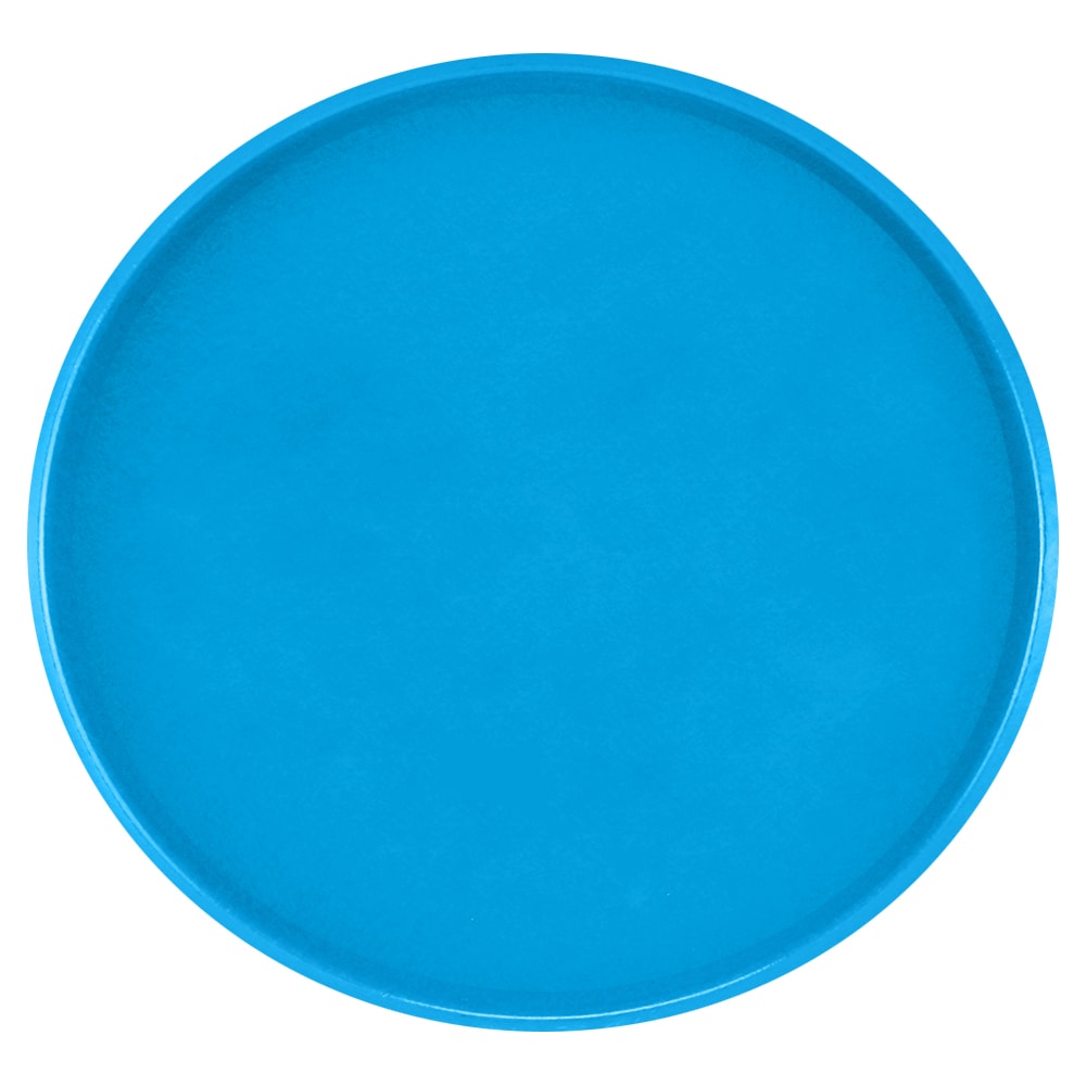 144-1950105 19 1/2" Round Serving Camtray - Low-Profile, Fiberglass, Horizon Blue