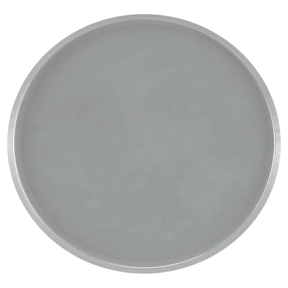 144-1950107 19 1/2" Round Serving Camtray - Low-Profile, Fiberglass, Pearl Gray