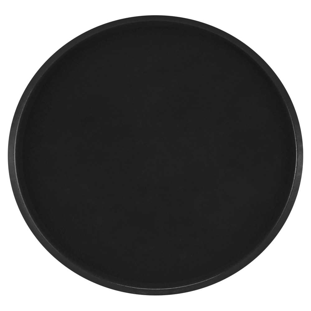 144-1950110 19 1/2" Round Serving Camtray - Low-Profile, Fiberglass, Black