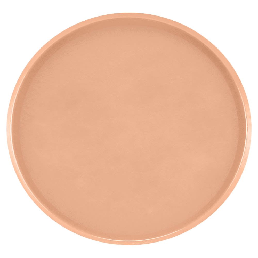 144-1950117 19 1/2" Round Serving Camtray - Low-Profile, Fiberglass, Dark Peach