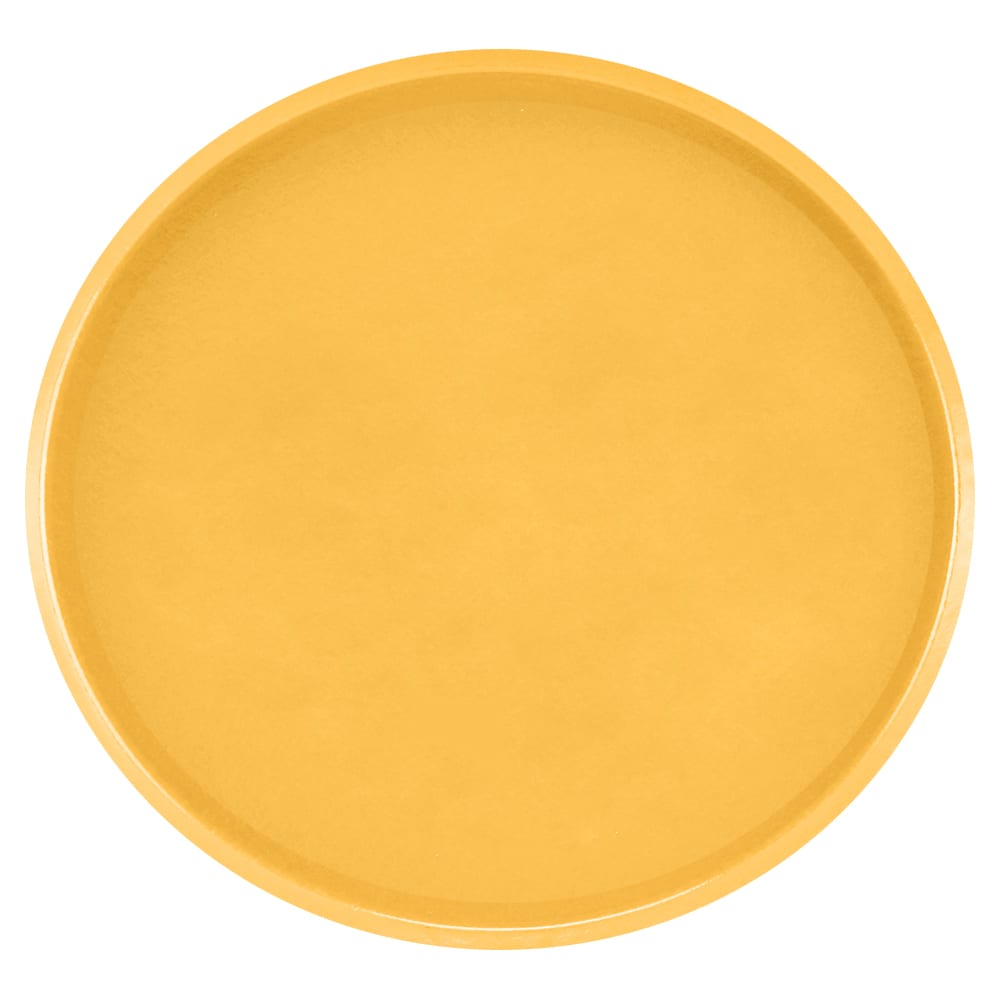 144-1950171 19 1/2" Round Serving Camtray - Low-Profile, Fiberglass, Tuscan Gold