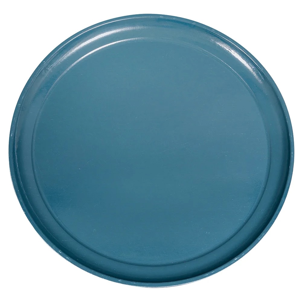 144-1950401 19 1/2" Round Serving Camtray - Low-Profile, Fiberglass, Slate Blue