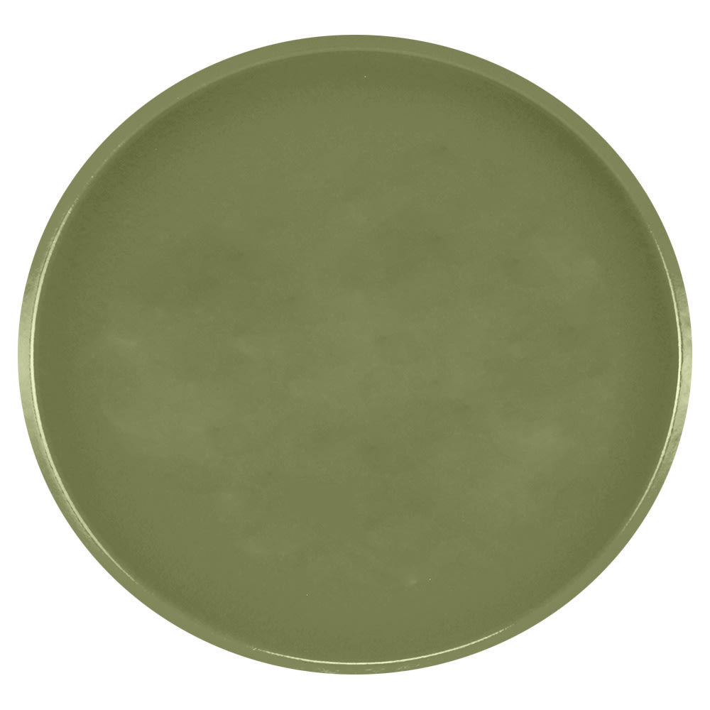 144-1950428 19 1/2" Round Serving Camtray - Low Profile, Fiberglass, Olive Green