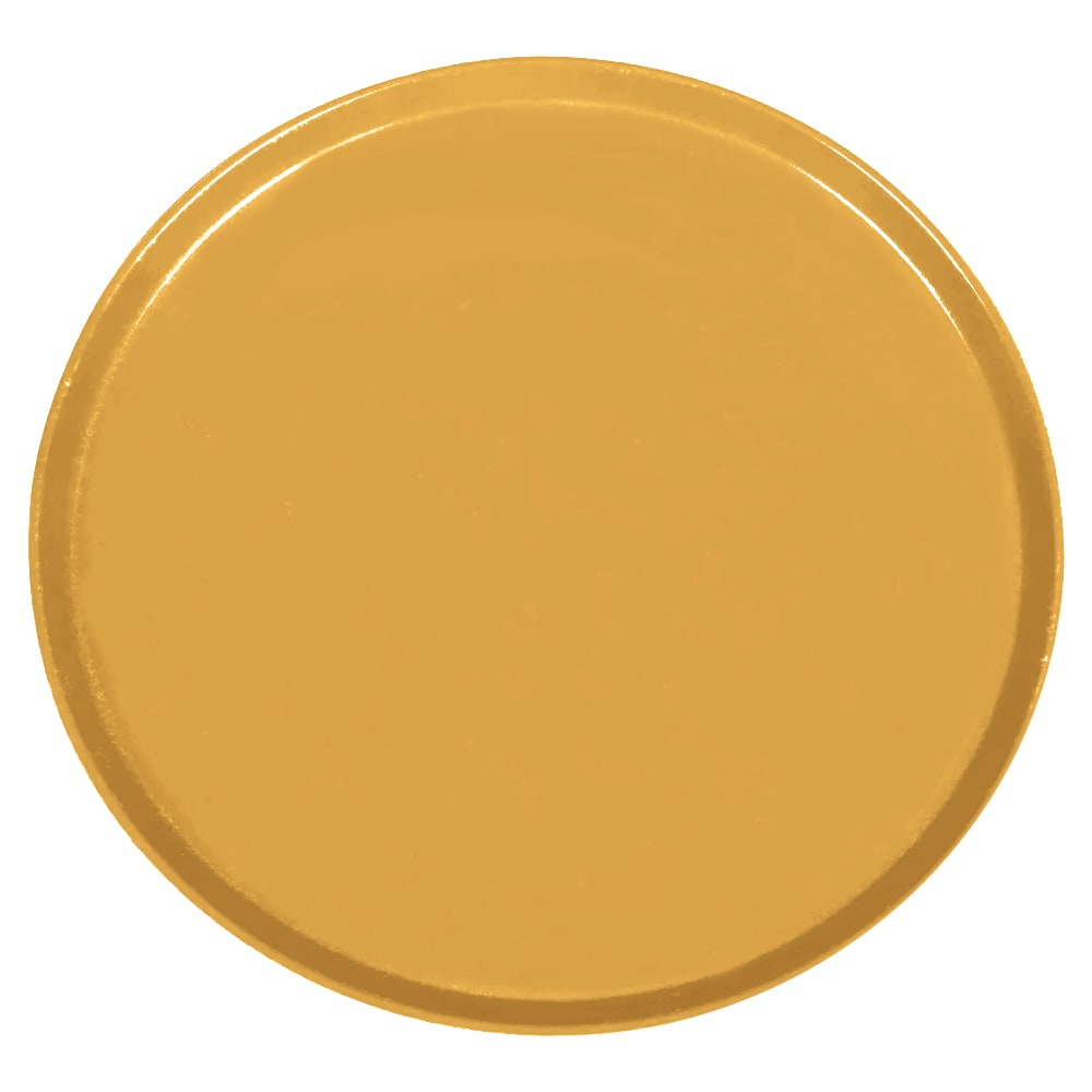 144-1950504 19 1/2" Round Serving Camtray - Low-Profile, Fiberglass, Mustard