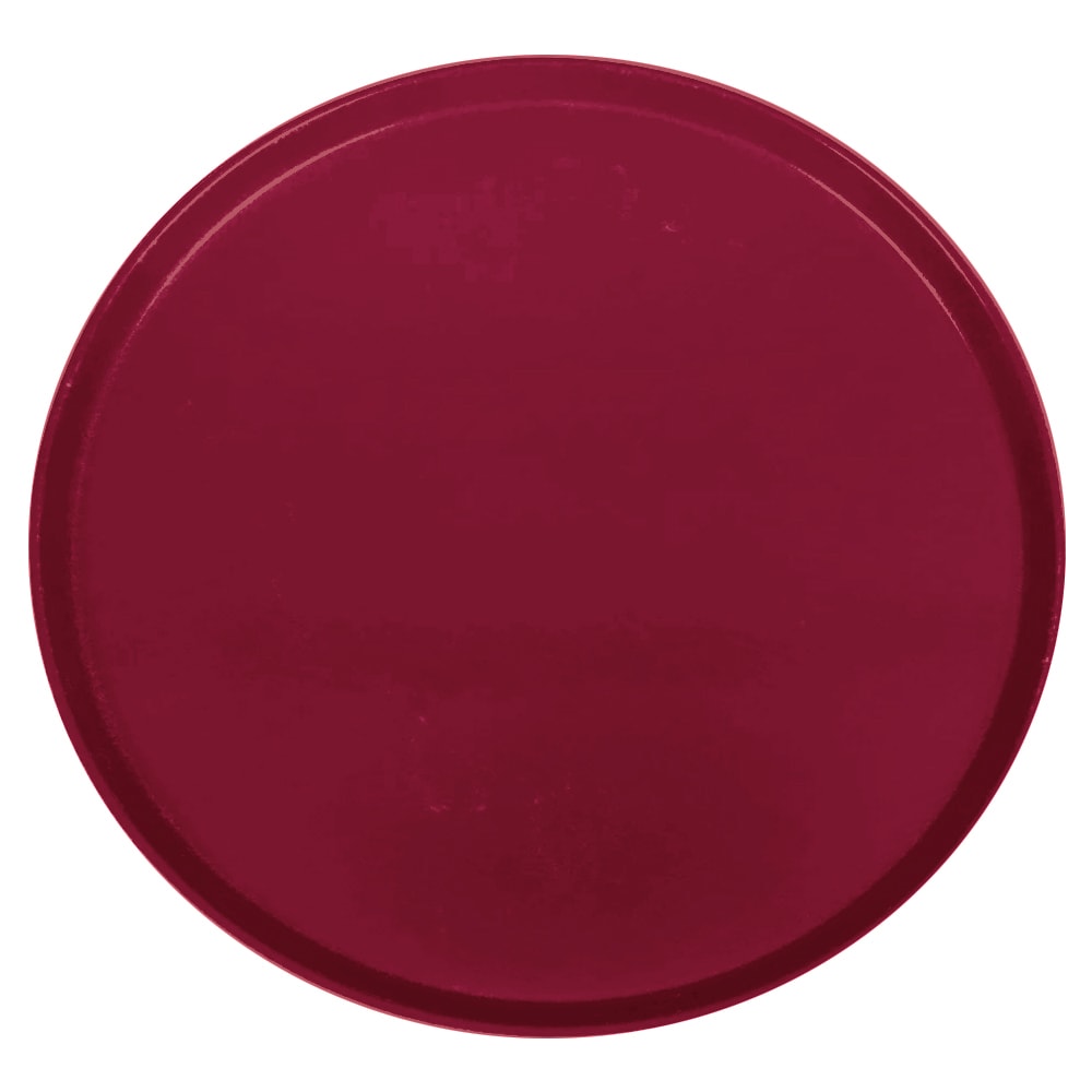 144-1950505 19 1/2" Round Serving Camtray - Low-Profile, Fiberglass, Cherry Red