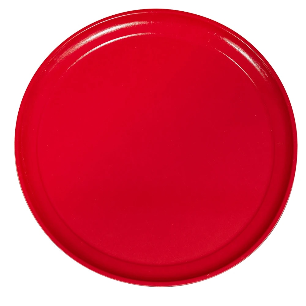 144-1950510 19 1/2" Round Serving Camtray - Low-Profile, Fiberglass, Signal Red