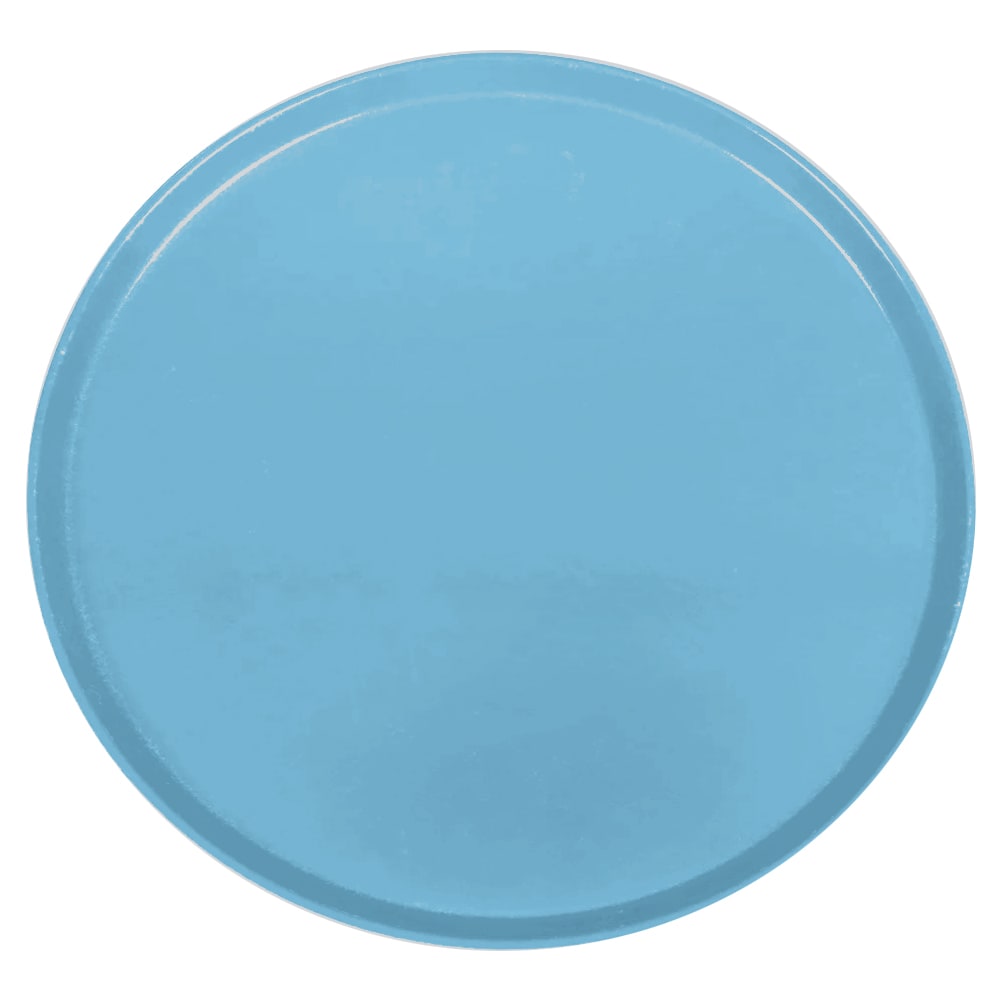 144-1950518 19 1/2" Round Serving Camtray - Low-Profile, Fiberglass, Robin Egg Blue